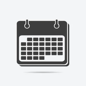 Vector calendar icon in flat style isolated on grey background 스톡 일러스트