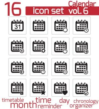 Vector Calendar Icons Stock Illustration