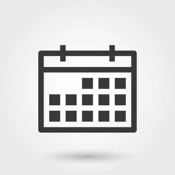 Vector, Calendar, Line Icon with shadow Stock Illustration