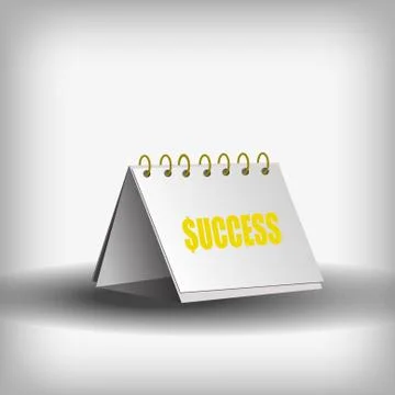 Vector : Calendar with success on gray background Stock Illustration