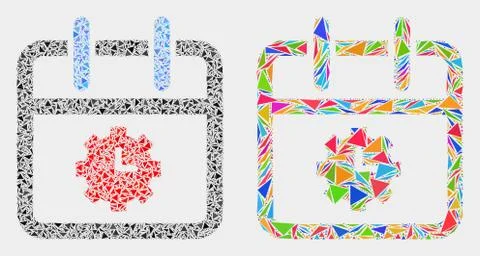 Vector Calendar Time Options Mosaic Icon of Triangle Elements Illustrazione stock