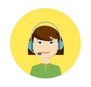 Vector call center girl operator Stock Illustration