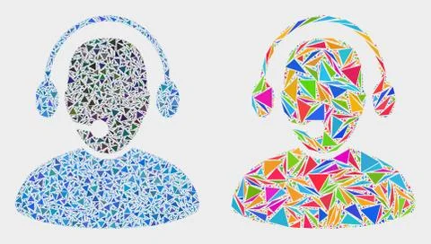 Vector Call Center Worker Mosaic Icon of Triangle Elements Illustrazione stock