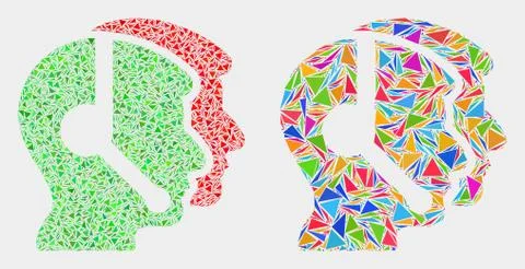 Vector Call Service Operators Mosaic Icon of Triangle Elements Stock Illustration