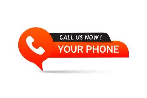 Vector call us now contact us banner Stock Illustration