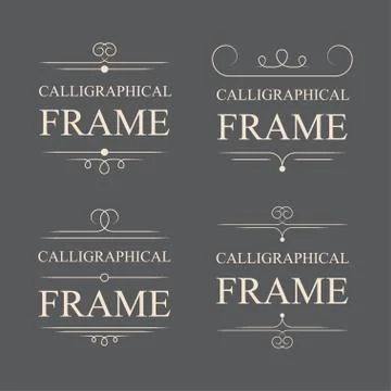 Vector calligraphic frame elements イラスト素材