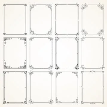 Vector Calligraphic Frame set Stock Illustration