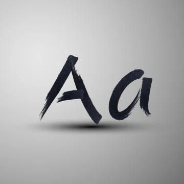 Vector calligraphic hand-drawn marker or ink letter A Stock Illustration