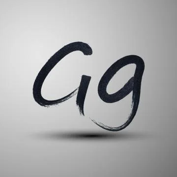 Vector calligraphic hand-drawn marker or ink letter G Stock Illustration