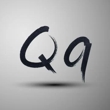 Vector calligraphic hand-drawn marker or ink letter Q Stock Illustration