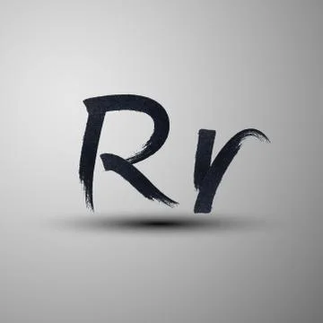 Vector calligraphic hand-drawn marker or ink letter R Stock Illustration