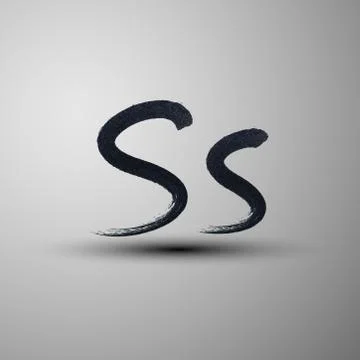Vector calligraphic hand-drawn marker or ink letter S Stock Illustration