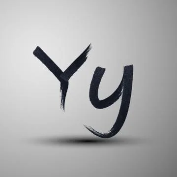 Vector calligraphic hand-drawn marker or ink letter Y Stock Illustration