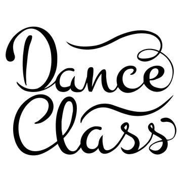 Vector calligraphic inscription Dance class in black Stock Illustration