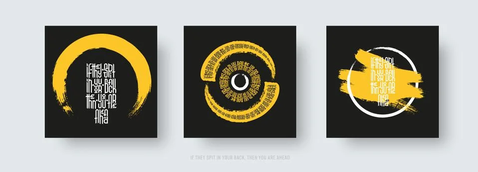 Vector calligraphic lettering in Gothic style on black background. Design wit Stock Illustration