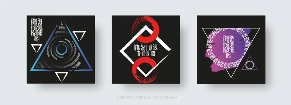 Vector calligraphic lettering in Gothic style on black background. Design wit Stock Illustration