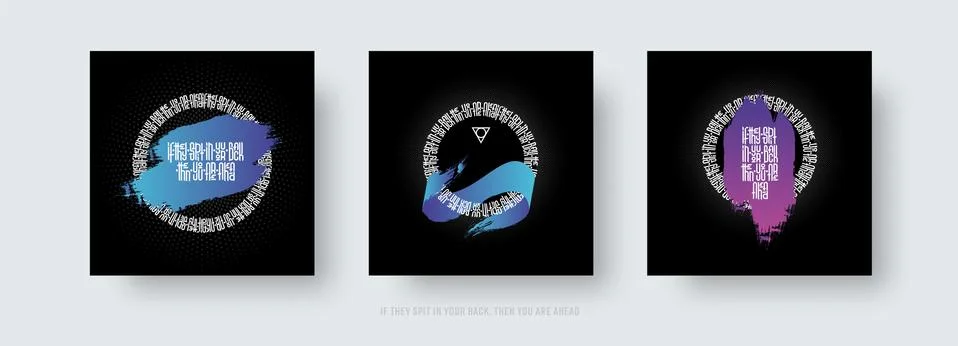 Vector calligraphic lettering in Gothic style on black background. Design wit Stock Illustration
