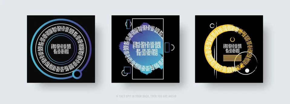 Vector calligraphic lettering in Gothic style on black background. Design wit Stock Illustration