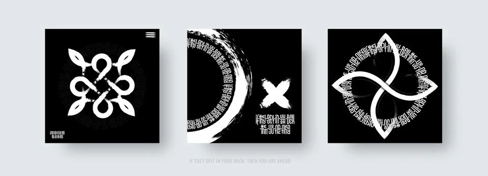 Vector calligraphic lettering in Gothic style on black background. Design wit Stock Illustration