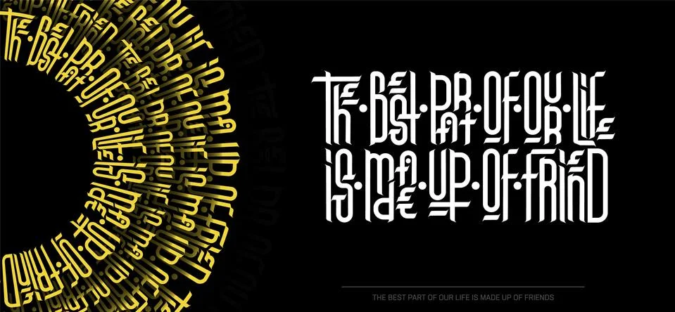 Vector calligraphic lettering template in gothic style on black background. H Stock Illustration