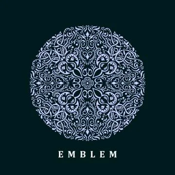 Vector calligraphic logo template. Luxury retro label Stock Illustration