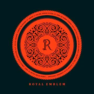 Vector calligraphic logo template. Luxury retro label Stock Illustration