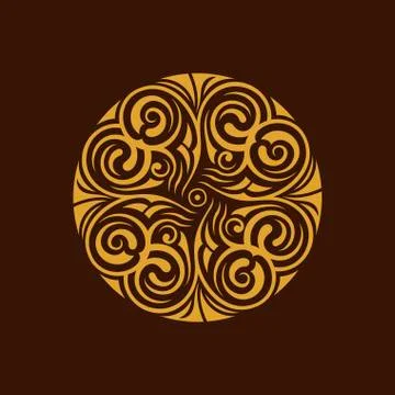 Vector calligraphic logo template. Luxury retro label Stock Illustration