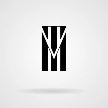 Vector calligraphic monogram. Letters in the minimalist style Stock Illustration