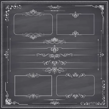 Vector Calligraphic ornament set Stock Illustration