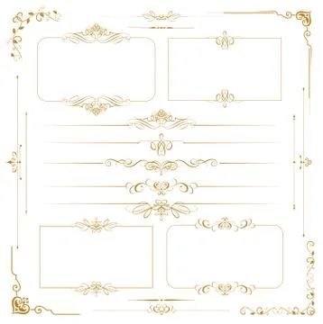 Vector Calligraphic ornament set Stock Illustration