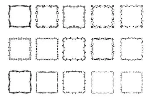 Vector Calligraphic Ornamental Frames Collection. Elegant retro flourish design Stock Illustration