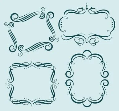 Vector Calligraphic ornate frames Illustrazione stock
