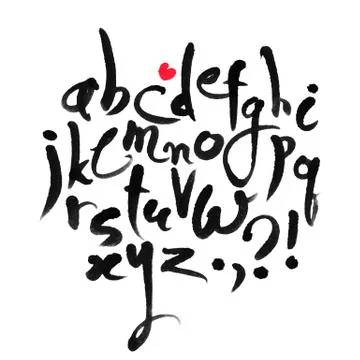 Vector Calligraphical Latin Alphabet Stock Illustration