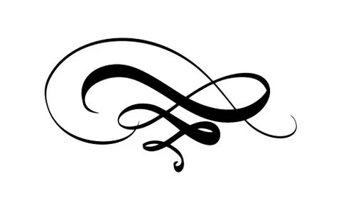 Vector calligraphy element flourish. Hand drawn divider for page decoration a Stock-Illustration
