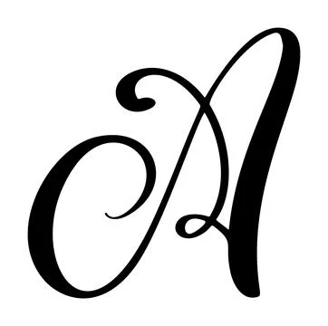 Vector calligraphy hand drawn letter A. Script font icon. Handwritten brush Stock-Illustration