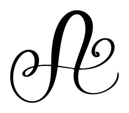 Vector calligraphy hand drawn letter A logo. Script font. Handwritten brush Illustrazione stock