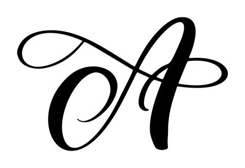 Vector calligraphy hand drawn letter A. Script font. Handwritten brush style Illustrazione stock