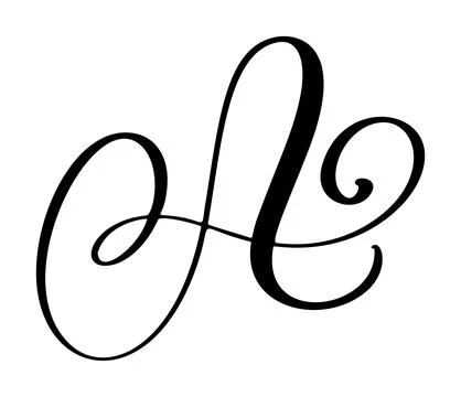 Vector calligraphy hand drawn letter A. Script font icon. Handwritten brush Stock Illustration