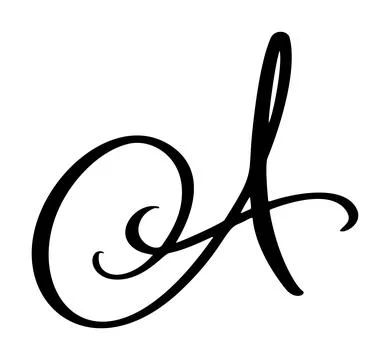 Vector calligraphy hand drawn letter A logo. Script font. Handwritten brush Illustrazione stock