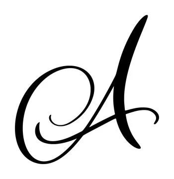 Vector calligraphy hand drawn letter A. Script font icon. Handwritten brush 스톡 일러스트