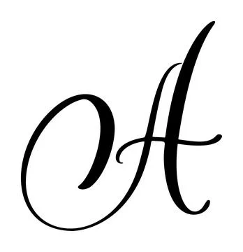 Vector calligraphy hand drawn letter A logo. Script font. Handwritten brush Illustrazione stock