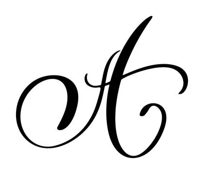 Vector calligraphy hand drawn letter A. Script font icon. Handwritten brush 스톡 일러스트