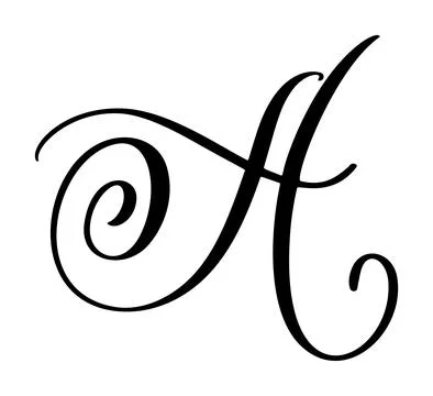 Vector calligraphy hand drawn letter A logo. Script font. Handwritten brush Illustrazione stock