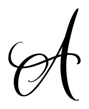 Vector calligraphy hand drawn letter A. Script font icon. Handwritten brush Illustrazione stock