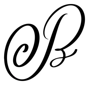 Vector calligraphy hand drawn letter B logo. Script font. Handwritten brush Illustrazione stock