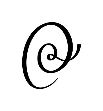 Vector calligraphy hand drawn letter C. Script font logo icon. Handwritten brush Illustrazione stock