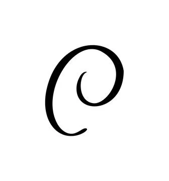 Vector calligraphy hand drawn letter C logo. Script font. Handwritten brush Illustrazione stock