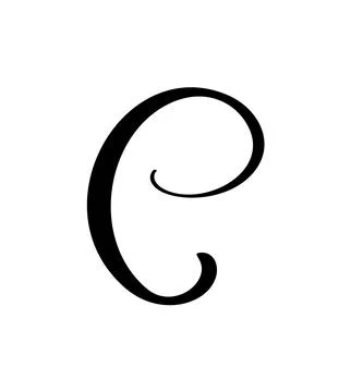 Vector calligraphy hand drawn letter C logo. Script font. Handwritten brush Illustrazione stock