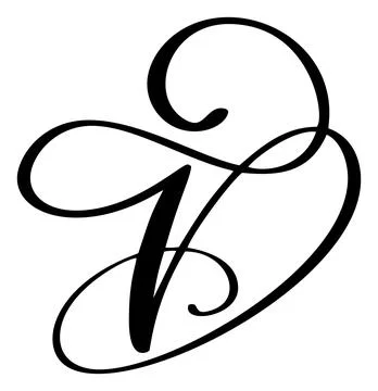 Vector calligraphy hand drawn letter D. Script font logo icon. Handwritten brush 스톡 일러스트