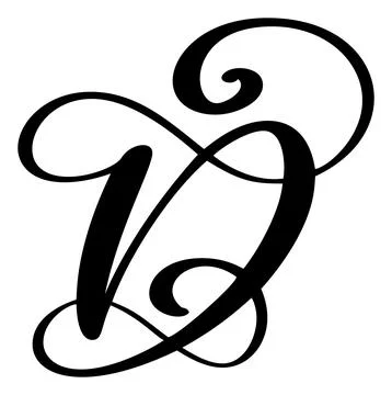 Vector calligraphy hand drawn letter D logo. Script font. Handwritten brush Illustrazione stock